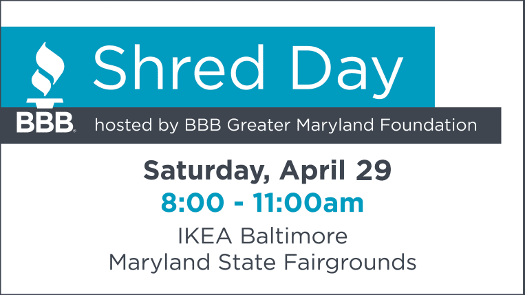 BBB Greater MD Foundation’s Shred Day, April 29, 2023